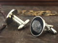 Gold plated cufflinks with initials