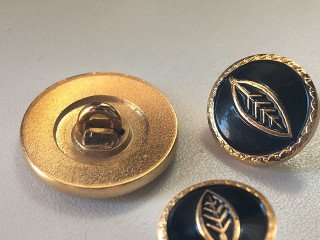 Металеві латунні ґудзики "тютюновий лист"
