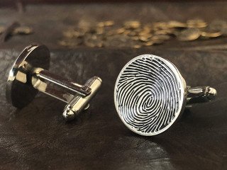 запонки с отпечатком 