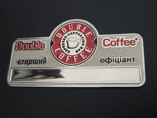 бейджи металеві "double coffee"