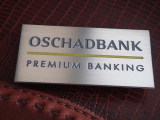 Бейджи металеві з логотипом "oschadbank"