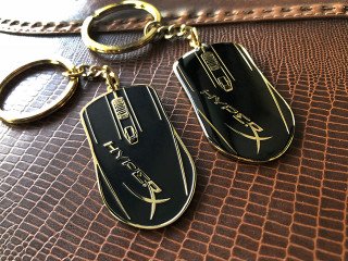 Keyrings made of metal with the logo "hyperX"