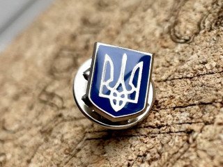 shield icons with a trident - small coat of arms of Ukraine