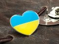 pins - heart with symbols of the flag of Ukraine