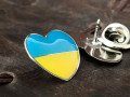 pins - heart with symbols of the flag of Ukraine