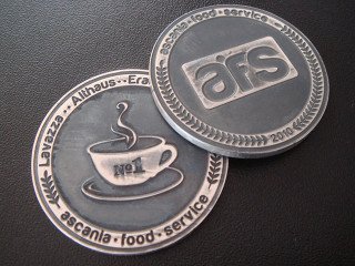 корпоративні монети з логотипом "afs"
