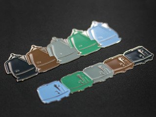 linings - tags - nameplates with enamels for office equipment