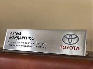 nameplate with the post table