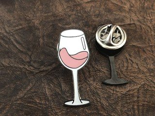 fashion pins - pins enamel "glass of wine"
